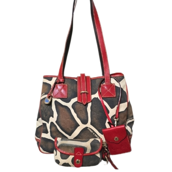 Dooney & Bourke Giraffe Print Tote + Coin Pouch & Card Holder Set - Picture 5 of 16